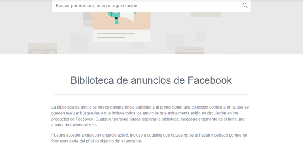 Gracias a la Biblioteca de Anuncios podrás espiar en detalle a tu competencia y ver su copy y su imagen